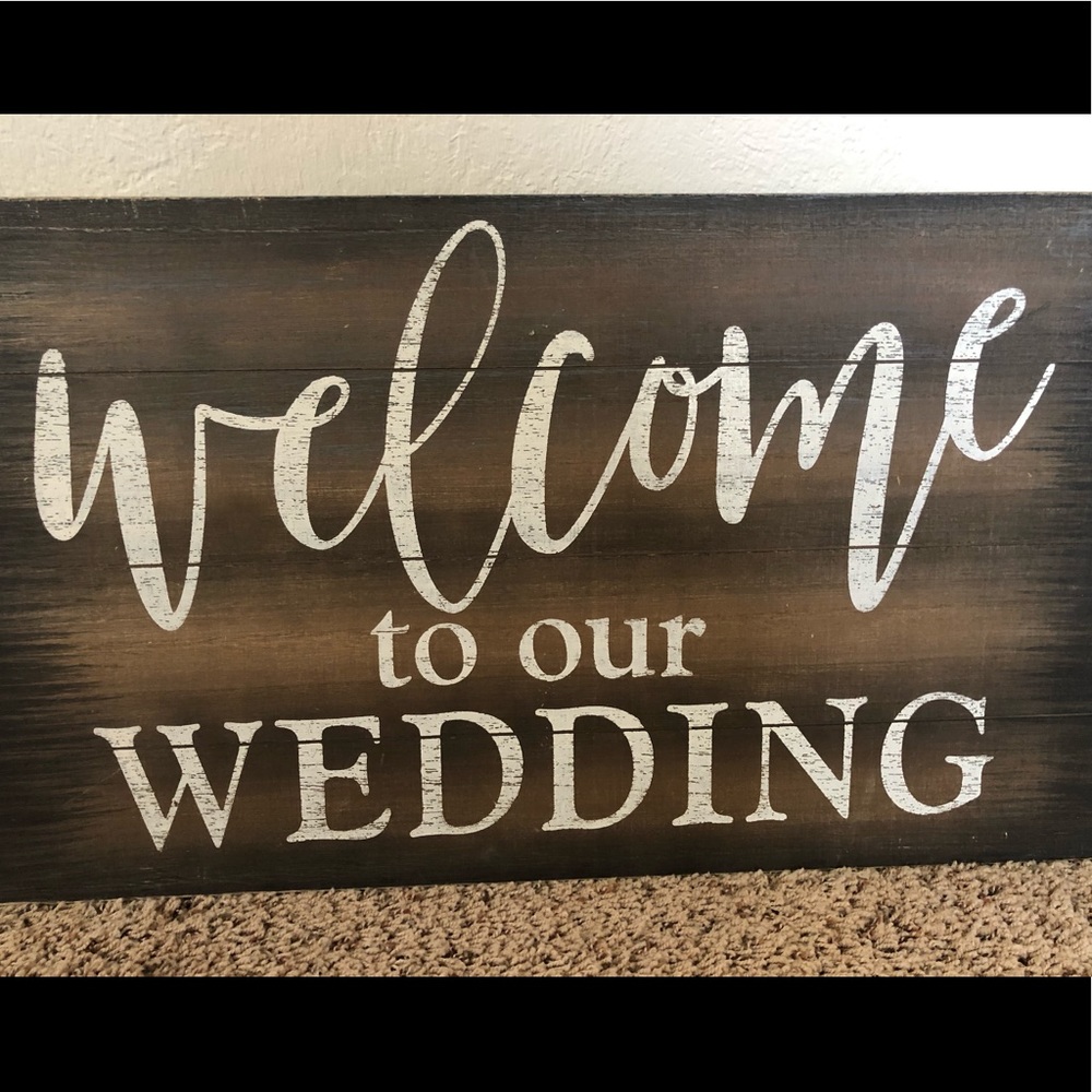 Wood wedding sign